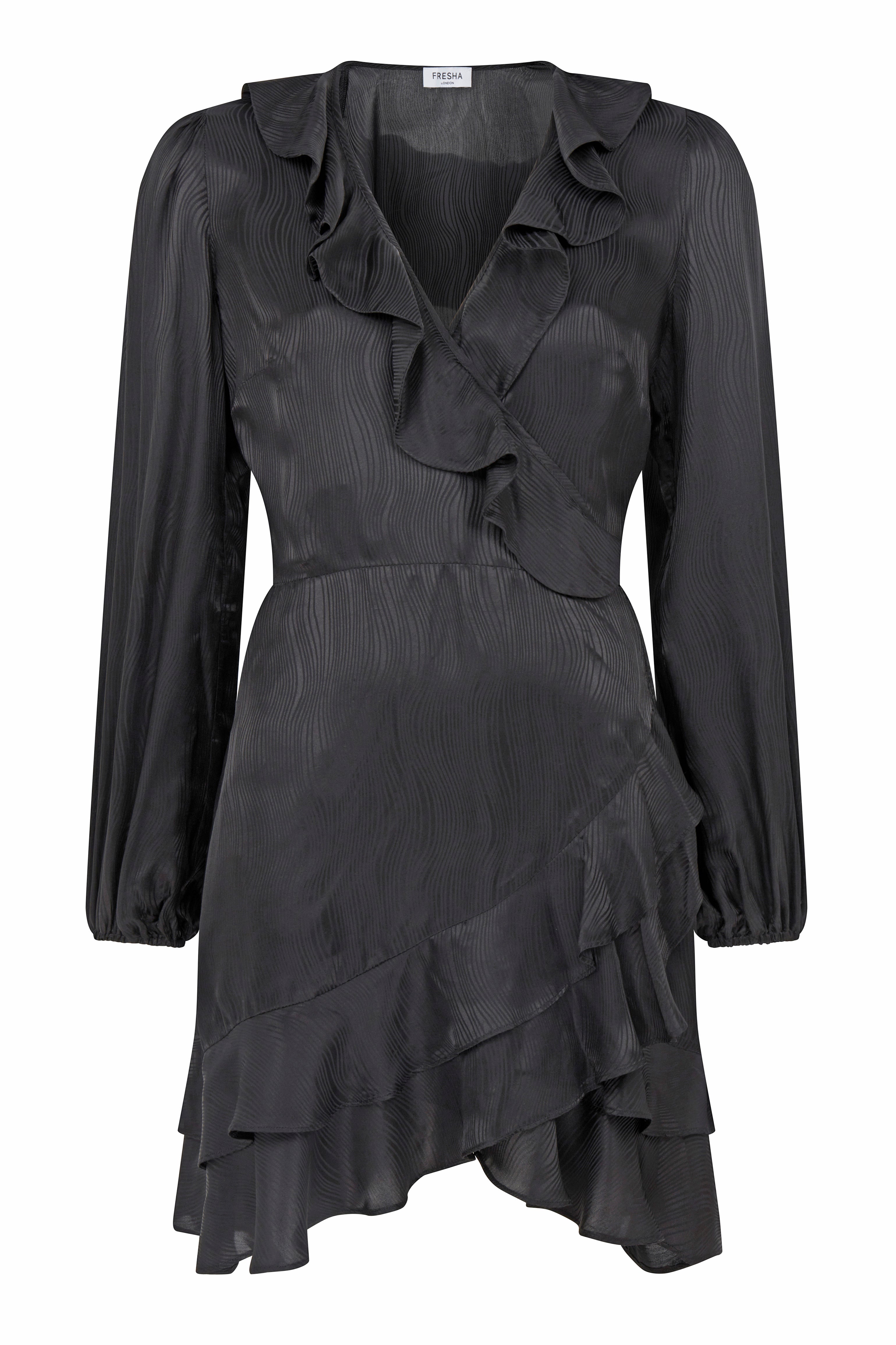 Mini Wrap Dress Black Zebra