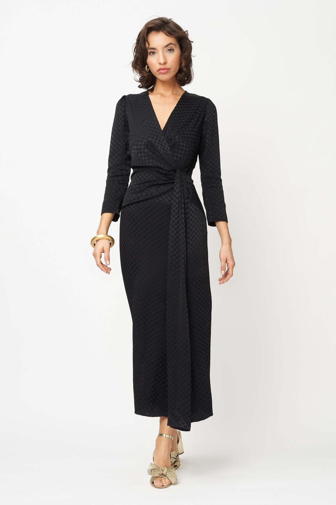 Riona Dress Black Checkerboard