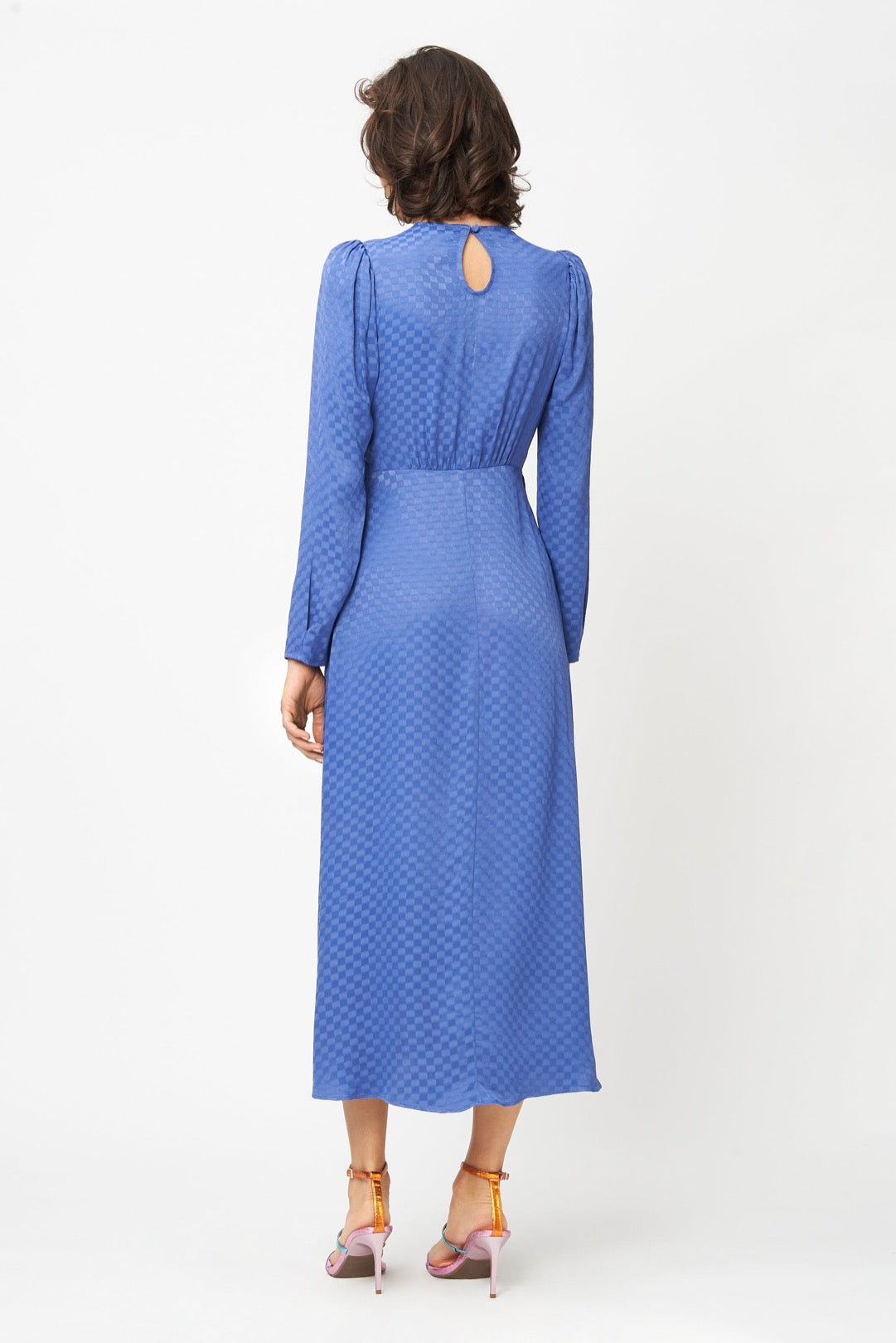 Tallulah Dress Purple Checkerboard