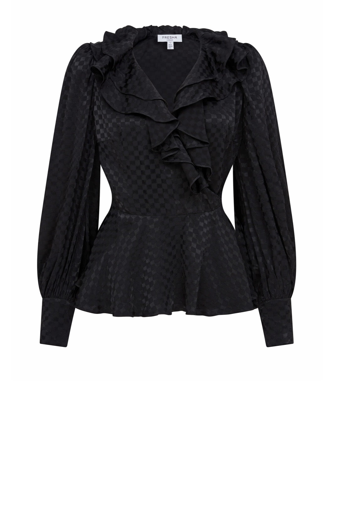 Erin Blouse Black Checkerboard