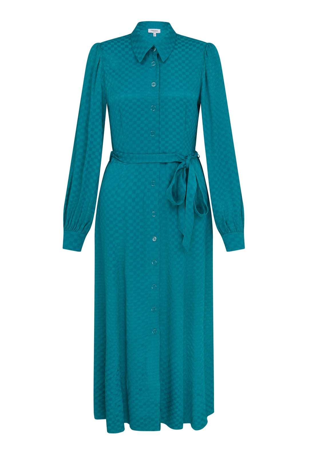 Maeve Dress Teal Checkerboard