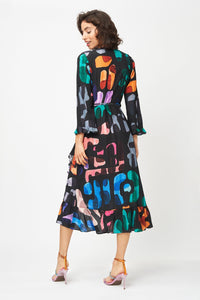 Midi Wrap Dress Abstract