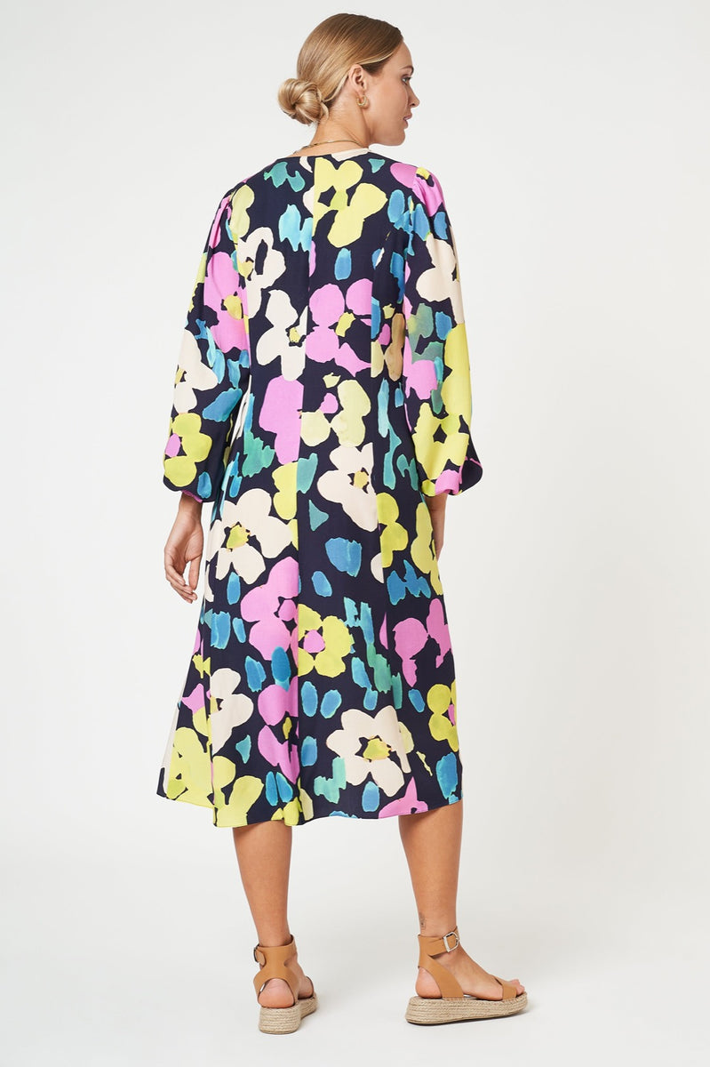 Samantha Dress Abstract Neon Fresha London
