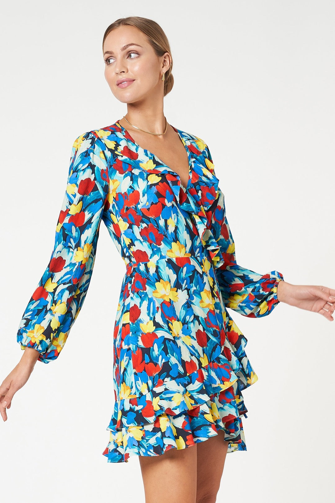 Mini Wrap Dress Tulips – Fresha London